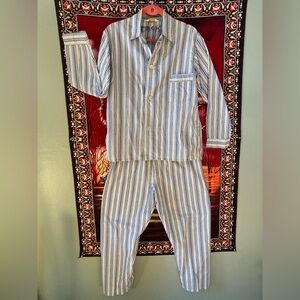 Vintage Grant’s Permanent Press Men’s Pajama Set Blue Stripe 50/50 Poly Cotton